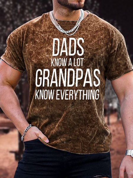 Men's Dads Know A Lot Grandpas Know Everything Funny Graphic Print Crew Neck Loose Text Letters Casual T-Shirt, Brown, T-shirts
Men's Dads Know A Lot Grandpas Know Everything Funny Graphic Print Crew Neck Loose Text Letters Casual T-Shirt, Brown, T-shirts