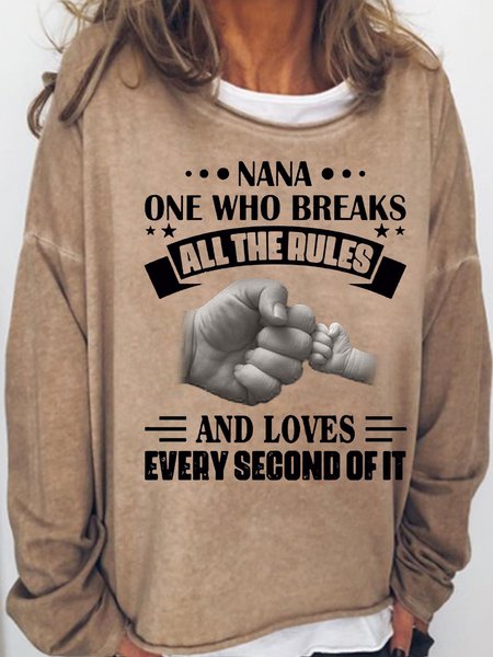 Women's Nana One Who Breaks All The Rules Crew Neck Casual Sweatshirt, Light brown, Hoodies&Sweatshirts
Women's Nana One Who Breaks All The Rules Crew Neck Casual Sweatshirt, Light brown, Hoodies&Sweatshirts