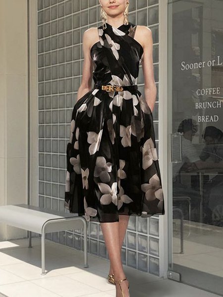 Floral Halter Elegant Regular Fit No Elasticity Party Dress, As picture, Midi Dresses
Floral Halter Elegant Regular Fit No Elasticity Party Dress, As picture, Midi Dresses