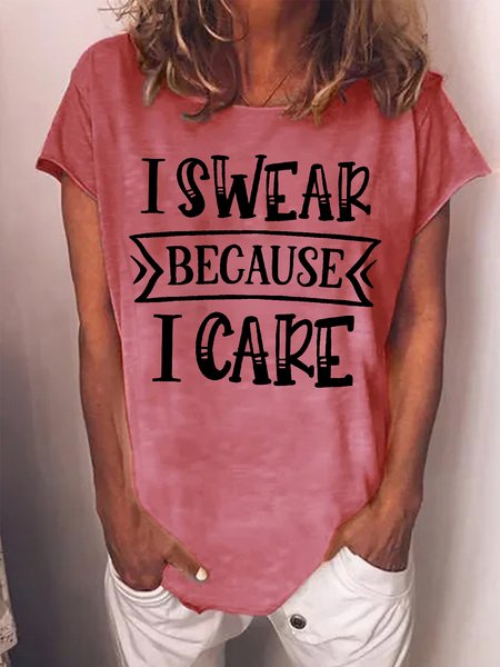 Women's I Swear Because I Care Funny Graphic Printing Text Letters Crew Neck Cotton Casual T-Shirt, Red, T-shirts
Women's I Swear Because I Care Funny Graphic Printing Text Letters Crew Neck Cotton Casual T-Shirt, Red, T-shirts