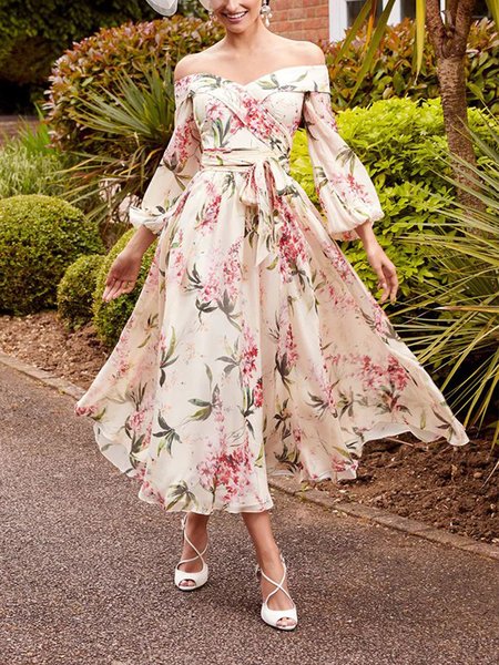Cold Shoulder Regular Fit Elegant Floral Midi Micro-Elasticity Dress, As picture, Midi Dresses
Cold Shoulder Regular Fit Elegant Floral Midi Micro-Elasticity Dress, As picture, Midi Dresses