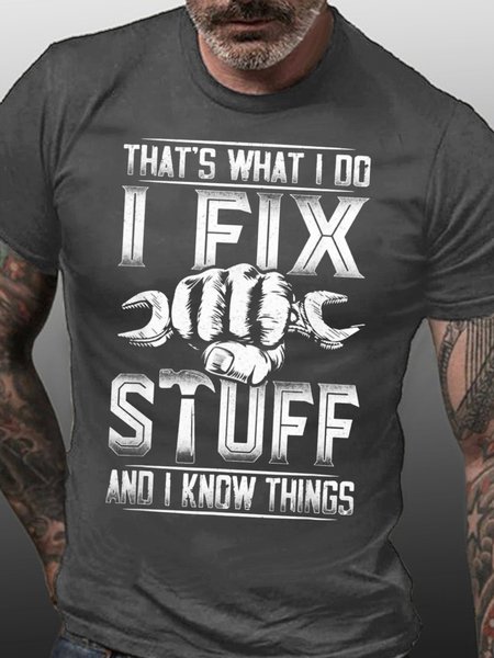 Men's I FIX STUPID AND I KNOW THINGS Casual Cotton Letters T-Shirt, Deep gray, T-shirts
Men's I FIX STUPID AND I KNOW THINGS Casual Cotton Letters T-Shirt, Deep gray, T-shirts