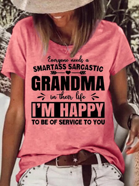 Women's Funny Everyone Needs A Smartass Sarcastic Grandma In Their Life Crew Neck Casual T-Shirt, Red, T-shirts
Women's Funny Everyone Needs A Smartass Sarcastic Grandma In Their Life Crew Neck Casual T-Shirt, Red, T-shirts