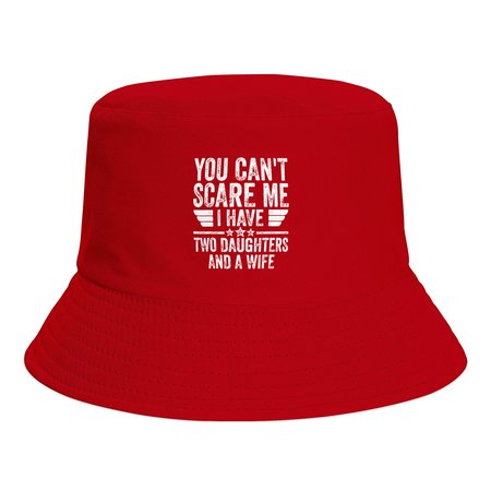 Men’s You Can’t Scare Me I Have Two Daughters And A Wife Text Letters Print Bucket Hat Outdoor UV Protection, Red, Men's Accessories
Men’s You Can’t Scare Me I Have Two Daughters And A Wife Text Letters Print Bucket Hat Outdoor UV Protection, Red, Men's Accessories