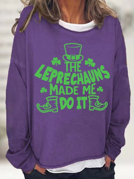Women's The Leprechauns Made Me Do It Funny St. Patrick's Day Graphic Printing Casual Cotton-Blend Crew Neck Text Letters Sweatshirt, Purple, Hoodies&Sweatshirts
Women's The Leprechauns Made Me Do It Funny St. Patrick's Day Graphic Printing Casual Cotton-Blend Crew Neck Text Letters Sweatshirt, Purple, Hoodies&Sweatshirts