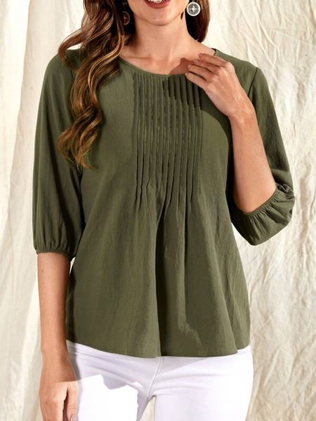 Cotton And Linen Casual Crew Neck Regular Fit Shirt, Green, Shirts & Blouses
Cotton And Linen Casual Crew Neck Regular Fit Shirt, Green, Shirts & Blouses