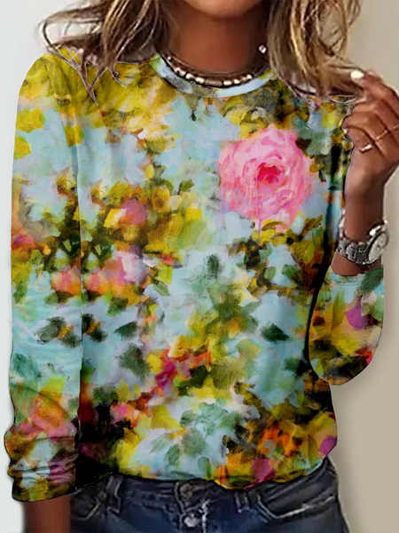 Women's Art Print Regular Fit Casual Floral Crew Neck Shirt, As picture, Long sleeves
Women's Art Print Regular Fit Casual Floral Crew Neck Shirt, As picture, Long sleeves