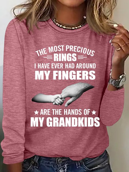 Women's The Most Precious Rings Casual Crew Neck Regular Fit Shirt, Rose red, Long sleeves
Women's The Most Precious Rings Casual Crew Neck Regular Fit Shirt, Rose red, Long sleeves