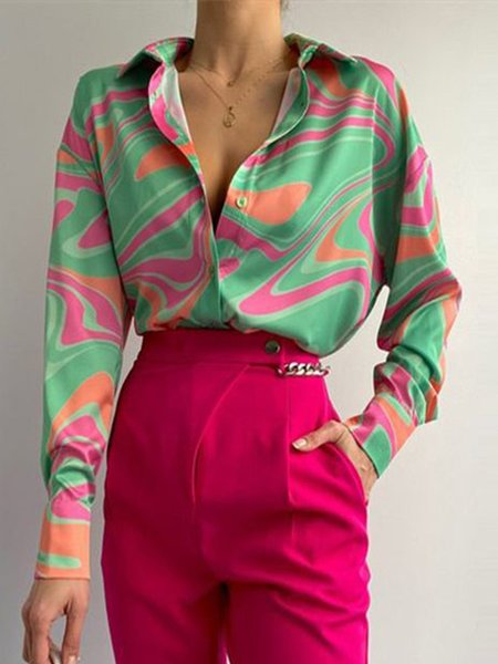 Casual Abstract Shirt Collar Regular Fit Blouse, As picture, Blouses and Shirts
Casual Abstract Shirt Collar Regular Fit Blouse, As picture, Blouses and Shirts
