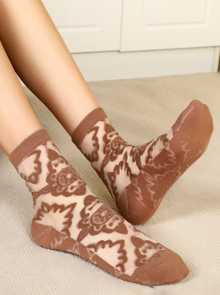 Lace Mesh Floral Pattern Cotton Socks Crystal Socks Daily Casual Accessories, Coffee, Socks
Lace Mesh Floral Pattern Cotton Socks Crystal Socks Daily Casual Accessories, Coffee, Socks