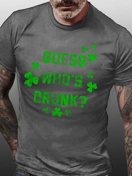 Men’s Guess Who’s Drunk Text Letters Regular Fit Casual Crew Neck T-Shirt, Deep gray, T-shirts
Men’s Guess Who’s Drunk Text Letters Regular Fit Casual Crew Neck T-Shirt, Deep gray, T-shirts