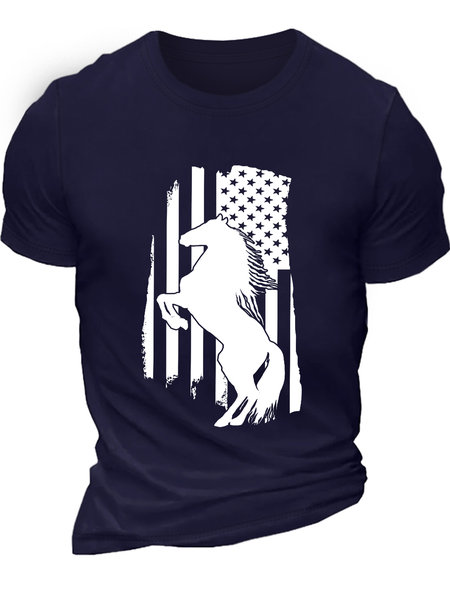 Men's American Flag Rearing Horse Cotton Loose Casual Crew Neck T-Shirt, Dark blue, T-shirts
Men's American Flag Rearing Horse Cotton Loose Casual Crew Neck T-Shirt, Dark blue, T-shirts