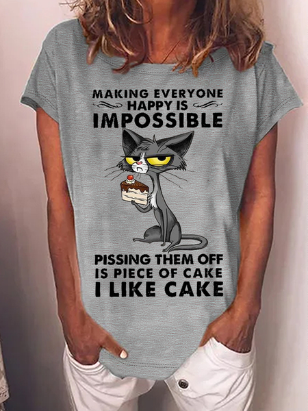 Women's Funny Word Black cat Making Everyone Happy Is Impossible Pissing Them Off Is Piece Of Cake I Like Cake Casual T-Shirt, Gray, T-shirts
Women's Funny Word Black cat Making Everyone Happy Is Impossible Pissing Them Off Is Piece Of Cake I Like Cake Casual T-Shirt, Gray, T-shirts