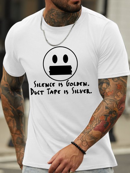Men’s Silence Is Golden Duct Tape Is Silver Cotton Casual T-Shirt, White, T-shirts
Men’s Silence Is Golden Duct Tape Is Silver Cotton Casual T-Shirt, White, T-shirts