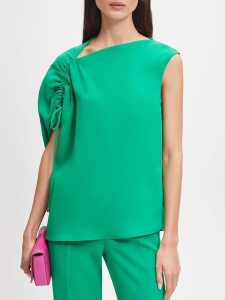Loose Urban Drawstring Plain Blouse, Green, Blouses and Shirts 
Loose Urban Drawstring Plain Blouse, Green, Blouses and Shirts