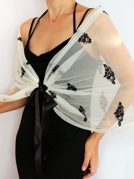 Floral Loose V Neck Lace-up Elegant Kimono, White, Others