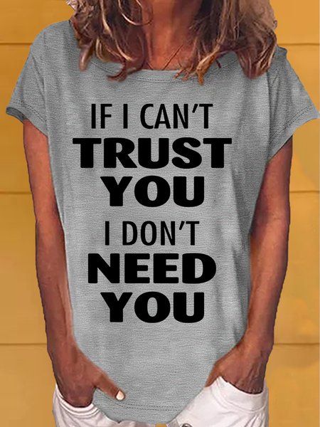 Women's Funny If I Can't Trust You Crew Neck Casual Letters T-Shirt, Gray, T-shirts
Women's Funny If I Can't Trust You Crew Neck Casual Letters T-Shirt, Gray, T-shirts