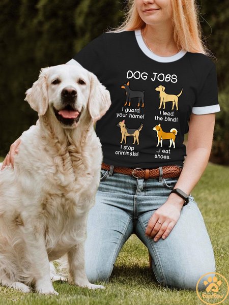Lilicloth X Funnpaw Women's Dog‘s Job T-Shirt, Black, T-shirts