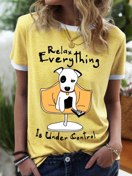 Lilicloth X Ana Funny Dog Relax Everything Is Under Control Women's T-Shirt, Yellow, T-shirts
Lilicloth X Ana Funny Dog Relax Everything Is Under Control Women's T-Shirt, Yellow, T-shirts
