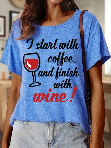 Lilicloth X Hynek Rajtr I Start With Coffee And Finish With Wine Women's T-Shirt, Blue, T-shirts
Lilicloth X Hynek Rajtr I Start With Coffee And Finish With Wine Women's T-Shirt, Blue, T-shirts