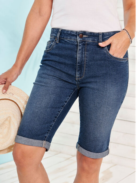 Plain Denim Tight Casual Jeans, Denim blue, Jeans