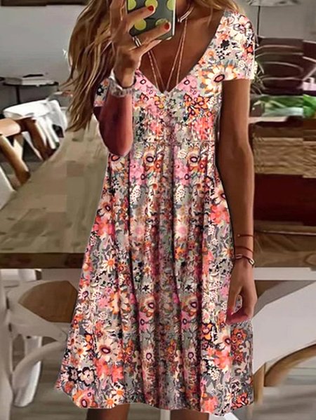 Plus Size Floral Casual Regular Fit Short Sleeve Knit Dress, Flower, Dresses
Plus Size Floral Casual Regular Fit Short Sleeve Knit Dress, Flower, Dresses