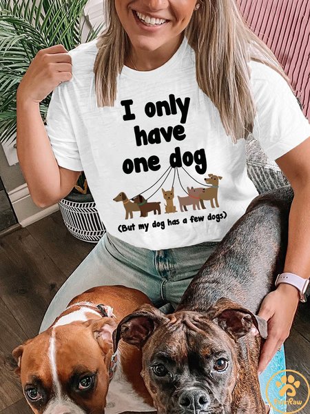 Lilicloth X Funnpaw Women's I Only Have One Dog But My Dog Has A Few Dogs Casual T-Shirt, White, T-shirts
Lilicloth X Funnpaw Women's I Only Have One Dog But My Dog Has A Few Dogs Casual T-Shirt, White, T-shirts