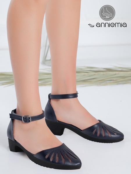 Black Breathable Mesh Stitching Design Chunky Heel Shoes, Heels