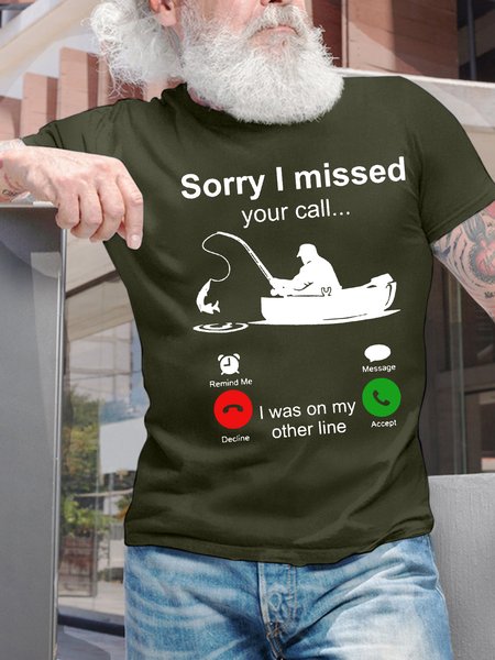 Men’s Sorry I Missed Your Call I Was On My Other Line Fishing Casual Regular Fit Cotton Crew Neck T-Shirt, Army green, T-shirts
Men’s Sorry I Missed Your Call I Was On My Other Line Fishing Casual Regular Fit Cotton Crew Neck T-Shirt, Army green, T-shirts