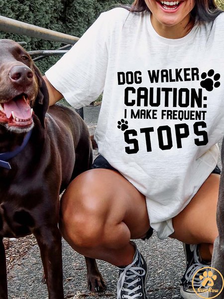 Lilicloth X Funnpaw Women's Dog Walker Caution I Make Frequent Stops Crew Neck T-Shirt, White, T-shirts
Lilicloth X Funnpaw Women's Dog Walker Caution I Make Frequent Stops Crew Neck T-Shirt, White, T-shirts