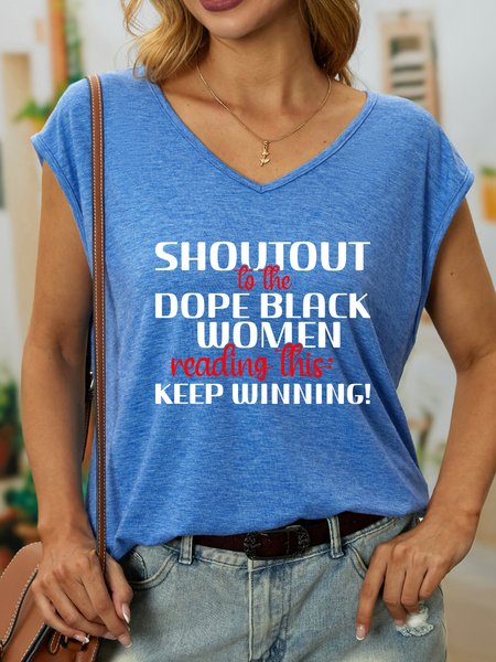 Lilicloth X Abu Shoutout To The Dope Black Women Reading This Keep Winning Women's V Neck Tank Top, Blue, Tank Tops
Lilicloth X Abu Shoutout To The Dope Black Women Reading This Keep Winning Women's V Neck Tank Top, Blue, Tank Tops