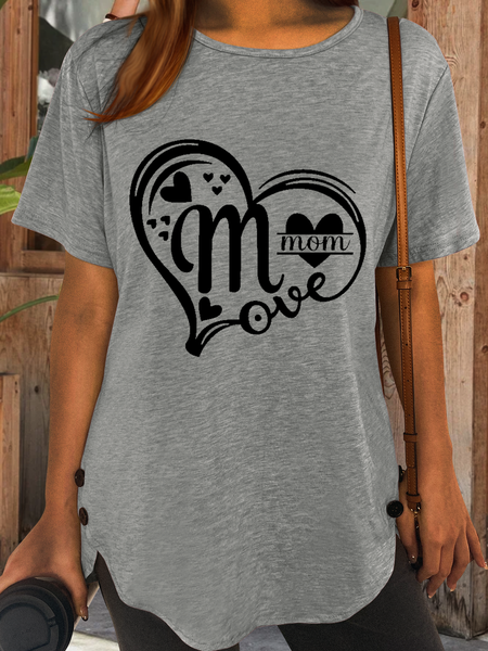 Women's Gift For Mom In Heart Mother's Day Crew Neck Casual T-Shirt, Gray, T-shirts
Women's Gift For Mom In Heart Mother's Day Crew Neck Casual T-Shirt, Gray, T-shirts