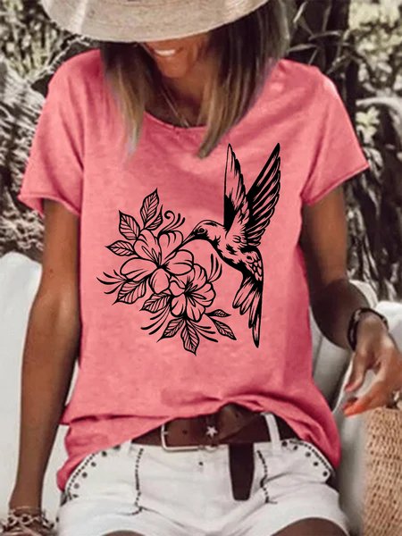 Women's hummingbird flower Funny Graphic Printing Crew Neck Casual Cotton-Blend Loose T-Shirt, Red, T-shirts
Women's hummingbird flower Funny Graphic Printing Crew Neck Casual Cotton-Blend Loose T-Shirt, Red, T-shirts