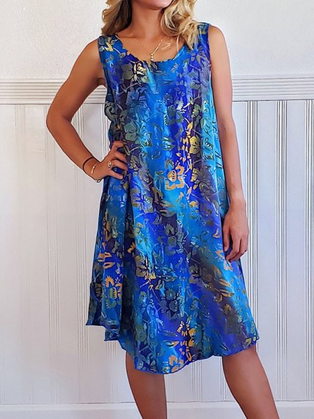 Loose Casual Floral Dress, Blue, Dresses
Loose Casual Floral Dress, Blue, Dresses