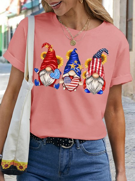 Women's American Gnomies Patriotic Casual Cotton Crew Neck T-Shirt, Pink, T-shirts
Women's American Gnomies Patriotic Casual Cotton Crew Neck T-Shirt, Pink, T-shirts