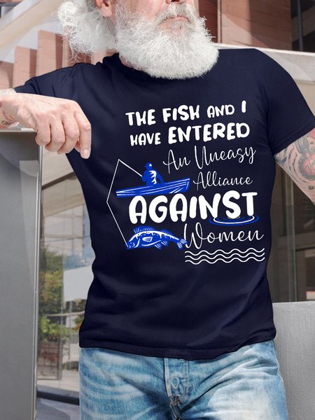 Men’s The Fish And I Have Entered Aullueasy Alliance Against Women Text Letters Cotton Regular Fit Casual T-Shirt, Deep blue, T-shirts
Men’s The Fish And I Have Entered Aullueasy Alliance Against Women Text Letters Cotton Regular Fit Casual T-Shirt, Deep blue, T-shirts