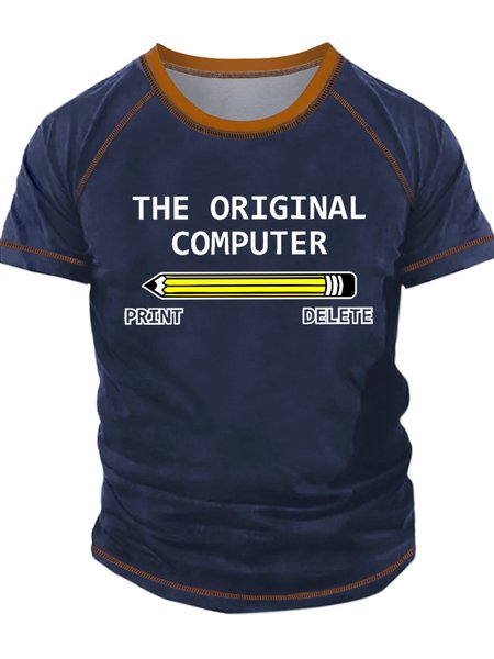 Men's The Original Computer Print Delete Funny Graphic Printing Crew Neck Casual Regular Fit Text Letters T-Shirt, Blue, T-shirts
Men's The Original Computer Print Delete Funny Graphic Printing Crew Neck Casual Regular Fit Text Letters T-Shirt, Blue, T-shirts