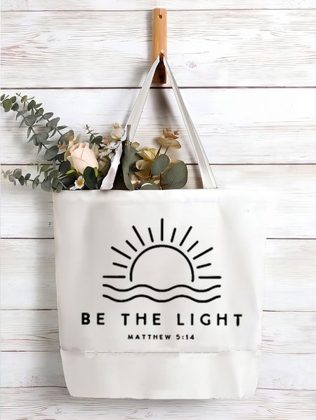 Women's Be The Light Amazing Grace Simple Shopping Tote, White, Bags
