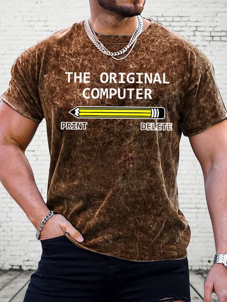 Men's The Original Computer Print Delete Funny Pen Graphic Printing Casual Text Letters Loose Crew Neck T-Shirt, Brown, T-shirts
Men's The Original Computer Print Delete Funny Pen Graphic Printing Casual Text Letters Loose Crew Neck T-Shirt, Brown, T-shirts