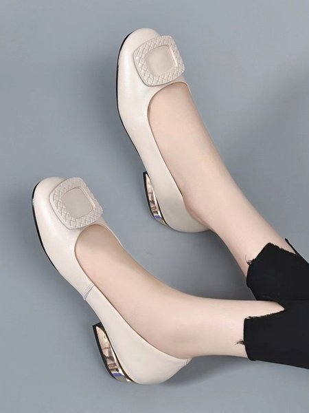Comfortable Soft Soled Pumps, Off white, Heels