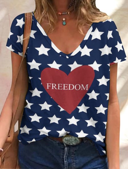 Women's USA flag free print Crew Neck Casual Regular Fit Plaid T-Shirt, Blue, T-shirts
Women's USA flag free print Crew Neck Casual Regular Fit Plaid T-Shirt, Blue, T-shirts