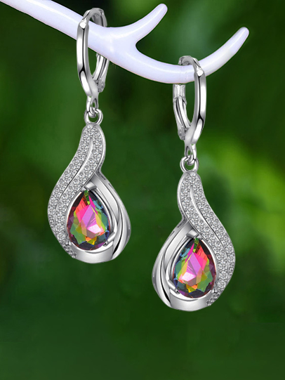 Urban Casual Colorful Austrian Crystal and Diamond Earrings, Silver, Earrings
Urban Casual Colorful Austrian Crystal and Diamond Earrings, Silver, Earrings