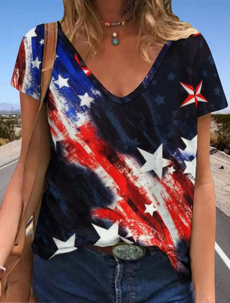 Womens American Flag Print Casual Regular Fit Plaid T-Shirt, As picture, T-shirts
Womens American Flag Print Casual Regular Fit Plaid T-Shirt, As picture, T-shirts
