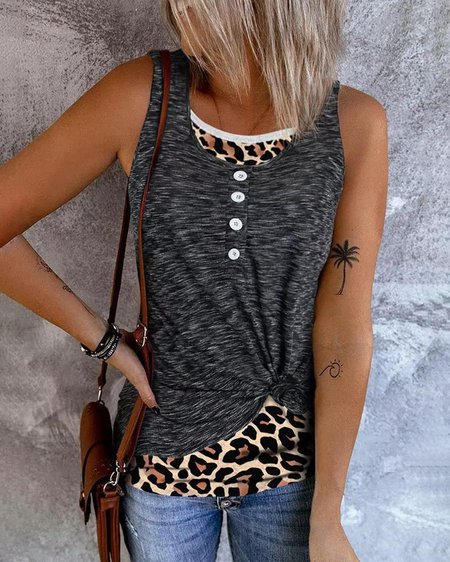 Summer Loose Casual Crew Neck Leopard Tank Top, Deep gray, Tanks & Camis
Summer Loose Casual Crew Neck Leopard Tank Top, Deep gray, Tanks & Camis