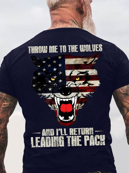 Men's Throw Me To The Wolves And I'll Return Leading The Pack Funny Graphic Printing America Flag Casual Crew Neck Cotton T-Shirt, Purplish blue, T-shirts
Men's Throw Me To The Wolves And I'll Return Leading The Pack Funny Graphic Printing America Flag Casual Crew Neck Cotton T-Shirt, Purplish blue, T-shirts