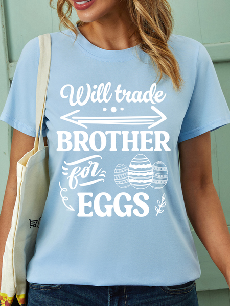 Lilicloth X Hynek Rajtr Will Trade Brother For Eggs Women's Casual Text letters Easter T-Shirt, Light blue, T-shirts
Lilicloth X Hynek Rajtr Will Trade Brother For Eggs Women's Casual Text letters Easter T-Shirt, Light blue, T-shirts