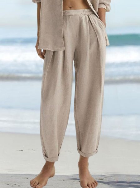 Women Casual Loose Elastic Waist Pockets Khaki Cotton And Linen Pants, Light khaki, Pants
Women Casual Loose Elastic Waist Pockets Khaki Cotton And Linen Pants, Light khaki, Pants