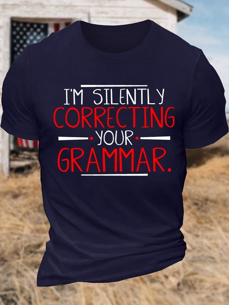 Men's I'm Silently Correcting Your Grammar Funny Graphic Printing Cotton Text Letters Casual T-Shirt, Purplish blue, T-shirts
Men's I'm Silently Correcting Your Grammar Funny Graphic Printing Cotton Text Letters Casual T-Shirt, Purplish blue, T-shirts