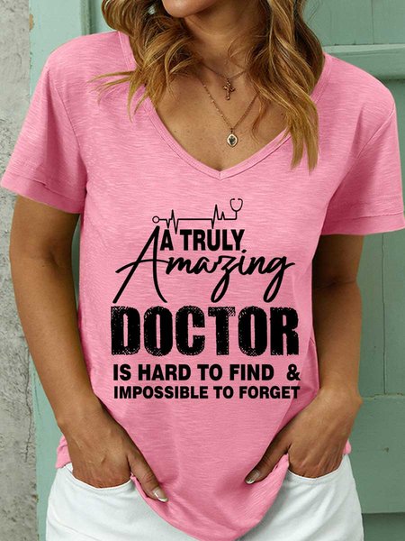 Lilicloth X Y A Truly Amazing Doctor Is Hard To Find Impossible To Forget Women's V Neck T-Shirt, Pink, T-shirts
Lilicloth X Y A Truly Amazing Doctor Is Hard To Find Impossible To Forget Women's V Neck T-Shirt, Pink, T-shirts