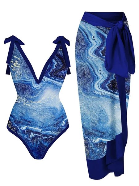 Vacation V Neck Abstract One Piece With Cover Up, Blue, swimwear>>One-Pieces
Vacation V Neck Abstract One Piece With Cover Up, Blue, swimwear>>One-Pieces